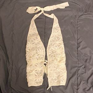 SHEIN Cream Halter Top